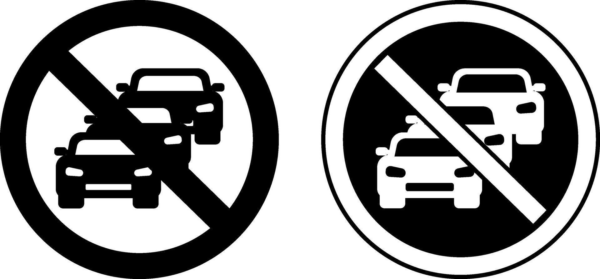 No Traffic Jam Signs. Warning Road Signs. Car Congestion on the Road vector