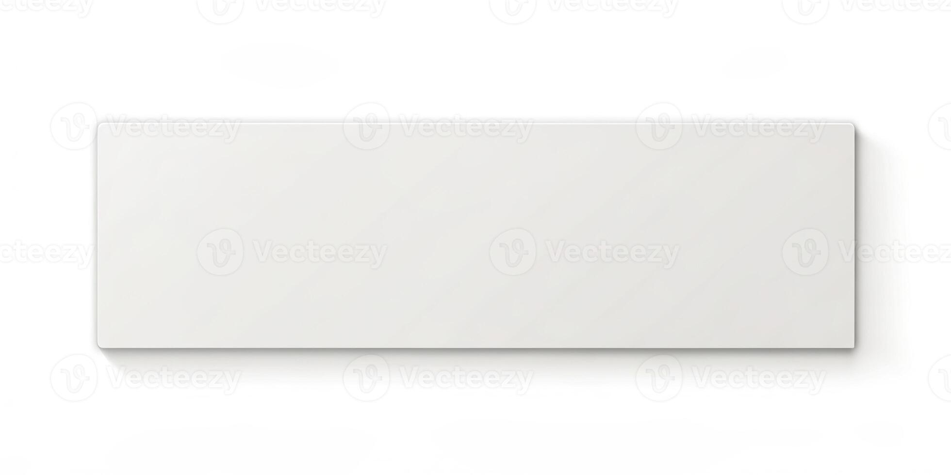 rectangle,white, sharp edges, horizontal, box, wide, A white wide horizontal rectangle box with sharp edges captured from an aerial perspective at a front far side angle photo