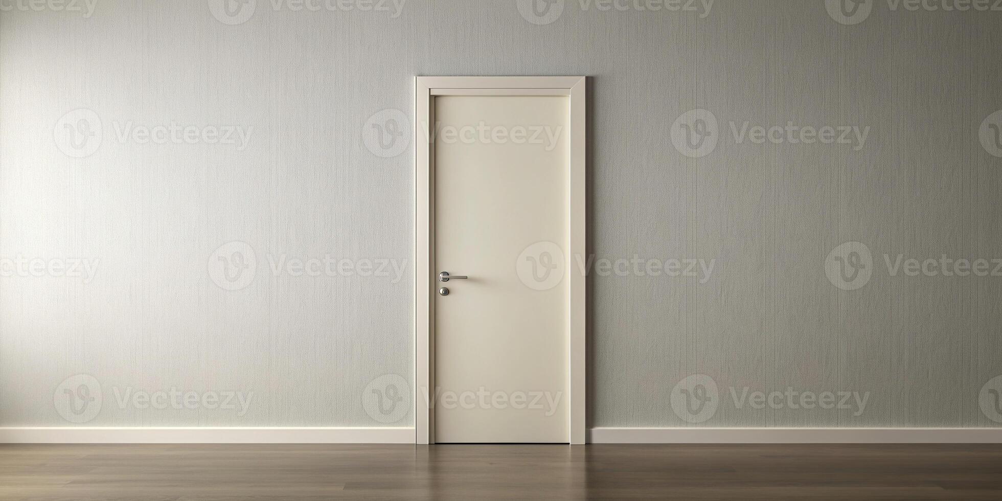 stock photo, clean lines, home improvement, entrance, simplicity, neutral color., simplicity, interior design, elegance, A long shot of a single off white door with a modern style photo