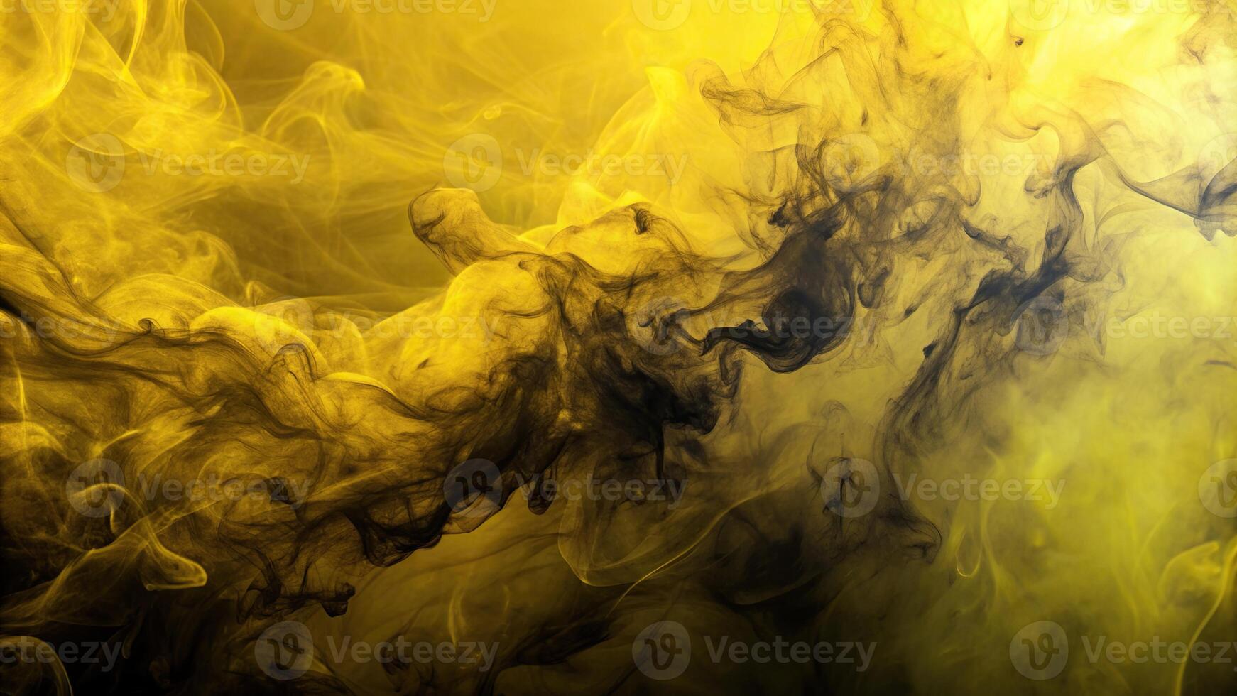 Yellow background with a black smoke gradient and a grain effect that resembles a marble texture captured from a low angle perspective, abstract, design, modern, smoke, artistic photo