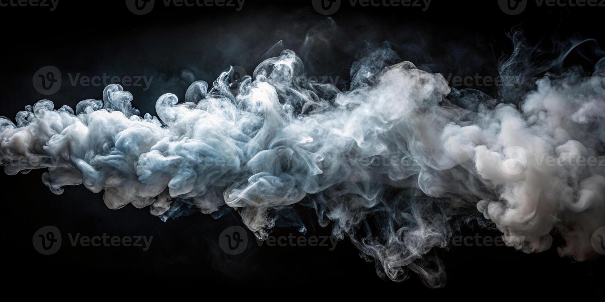 A mesmerizing aerial photograph capturing a stream of dense smoke against a dark background, stream, dark, background, mesmerizing, dense, aerial photo