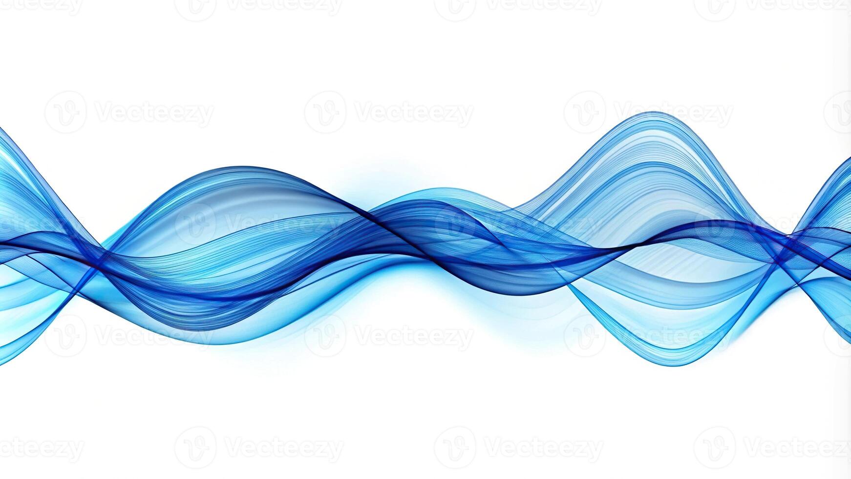 Abstract background of blue wavy lines on white surface with forced perspective effect photo