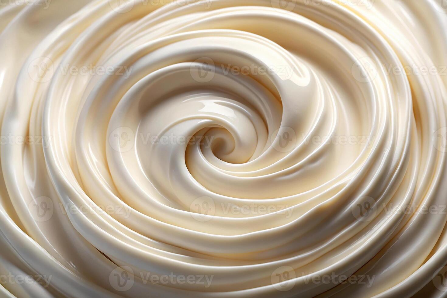 Abstract swirl pattern of creamy white substance photo