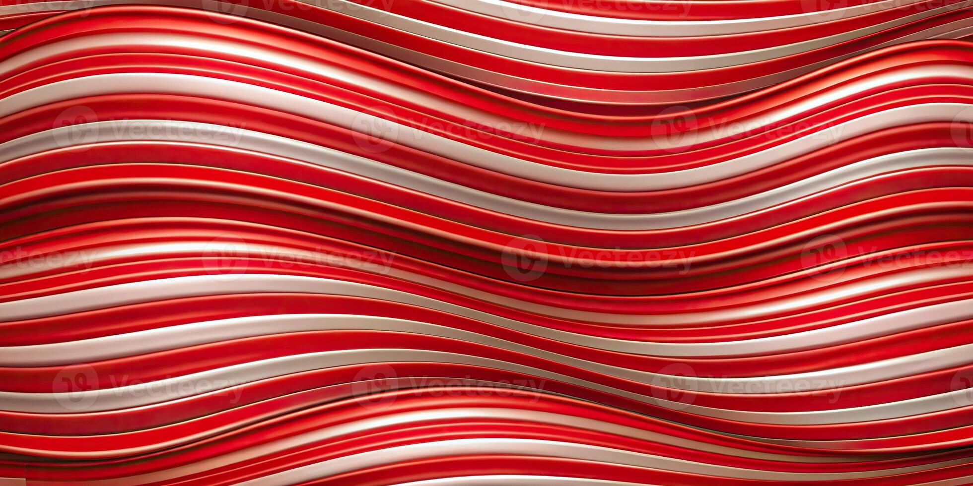 Abstract red background with wavy stripes of different colors photo