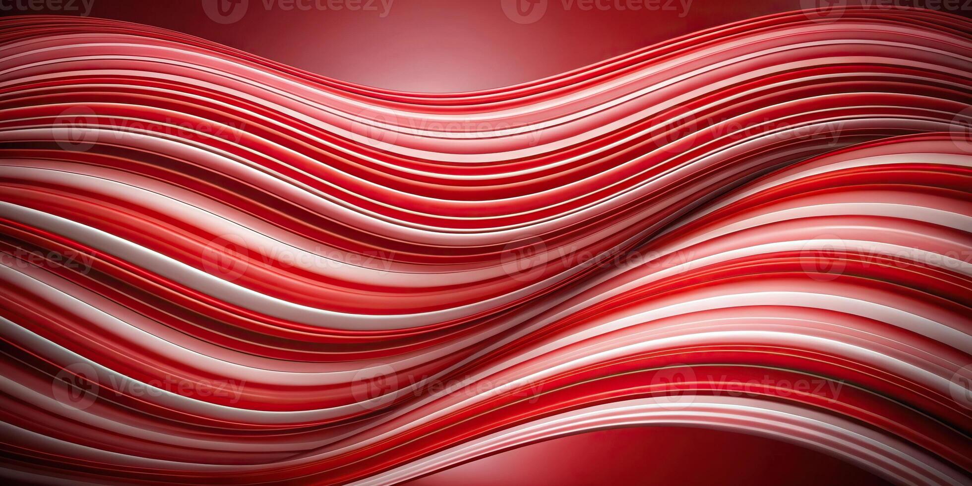 Abstract red background with colorful wavy stripes photo