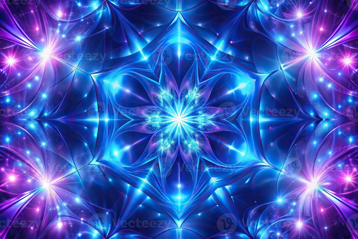 Abstract shiny blue and purple symmetrical background photo
