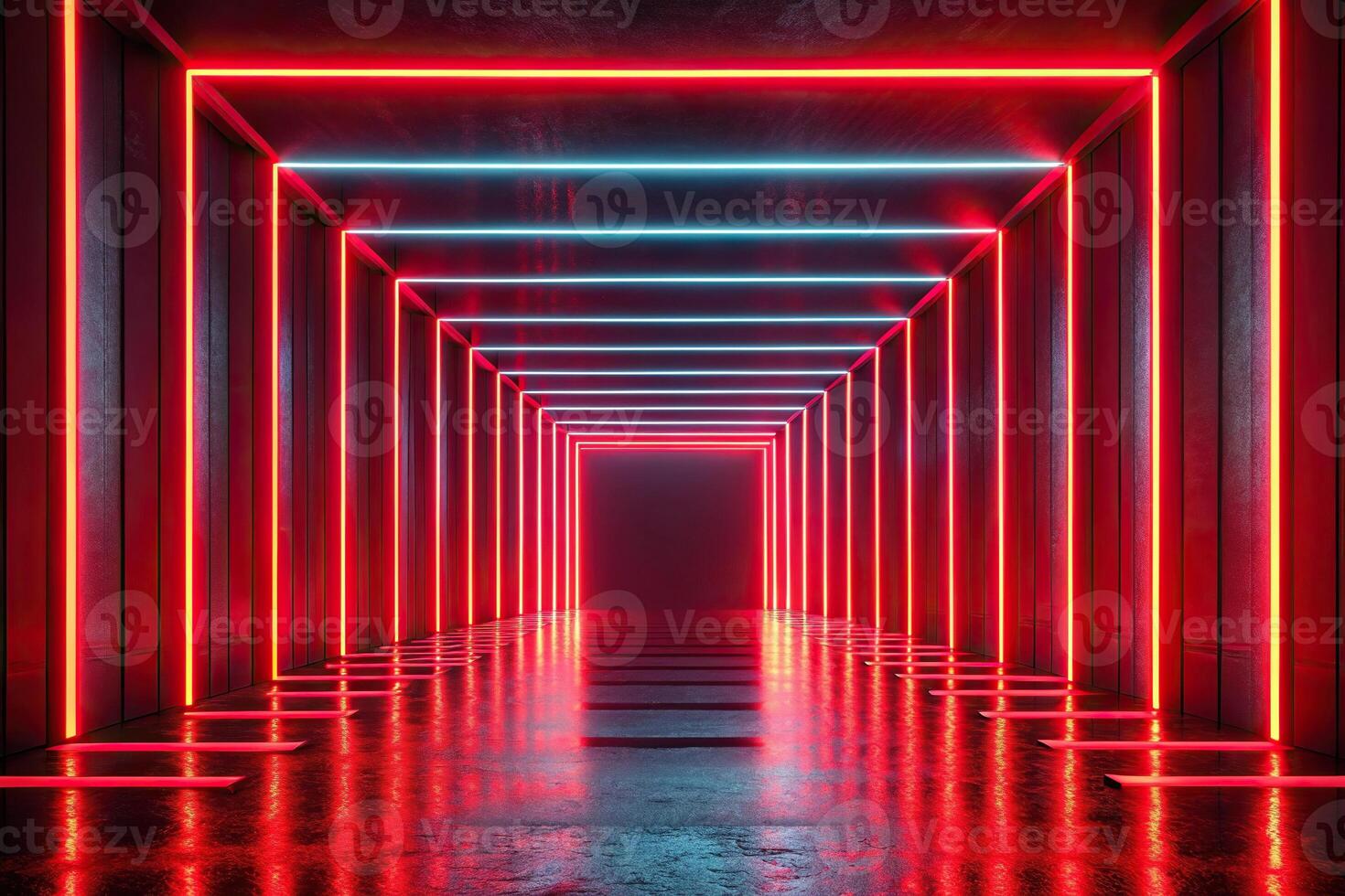 Abstract red neon lights background photo
