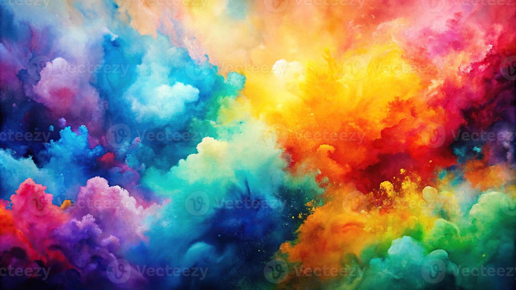Abstract watercolor background with colorful fog and depth of field photo