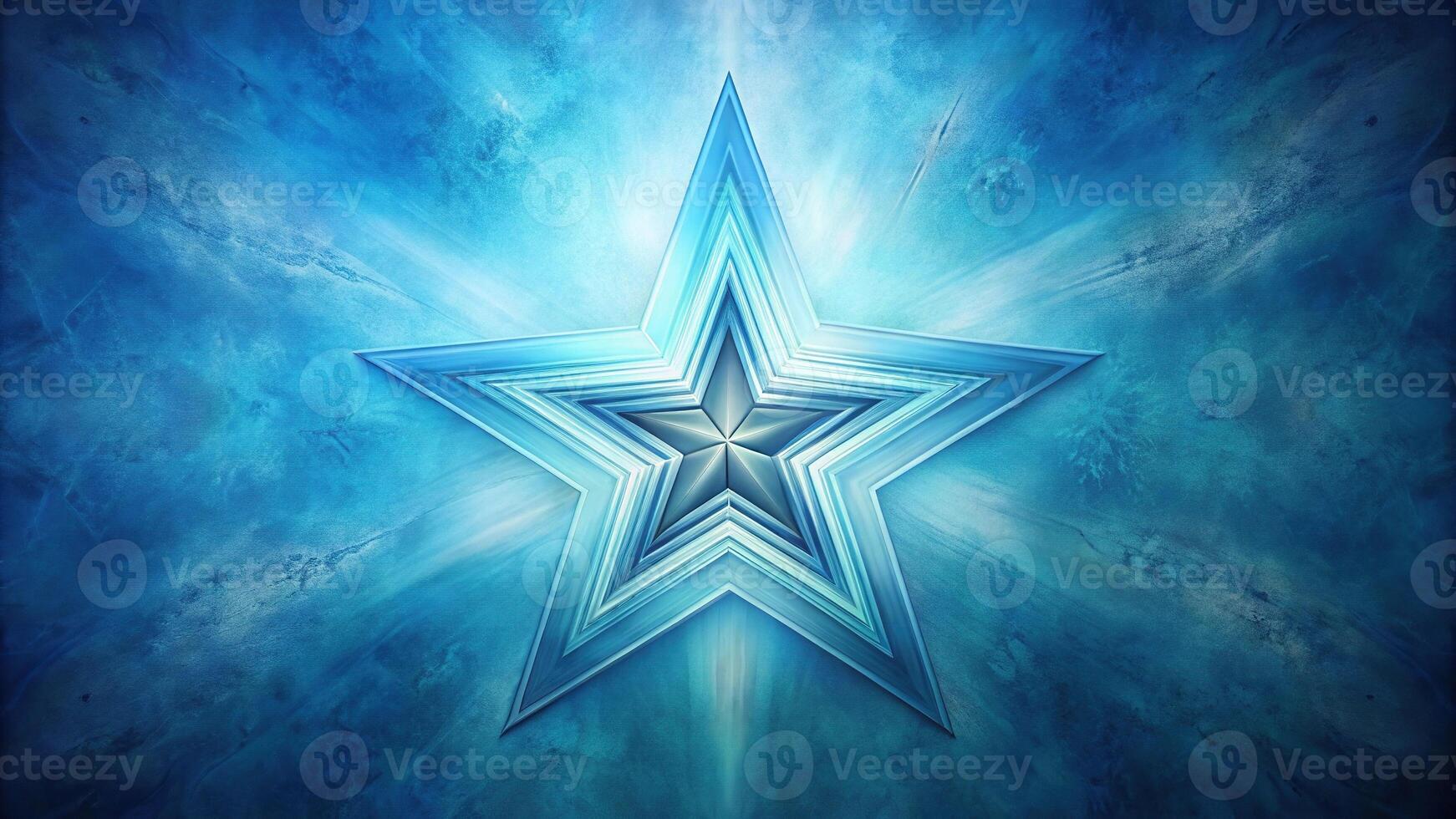 Abstract star of blue and light colors on minimalist texture photo