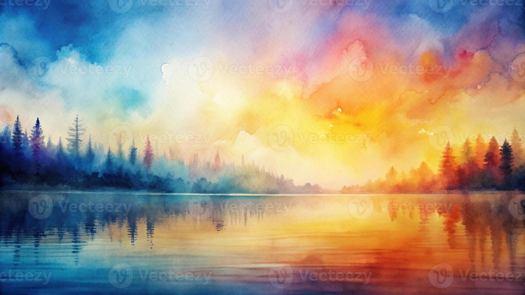 abstract watercolor background with cool and warm tones photo