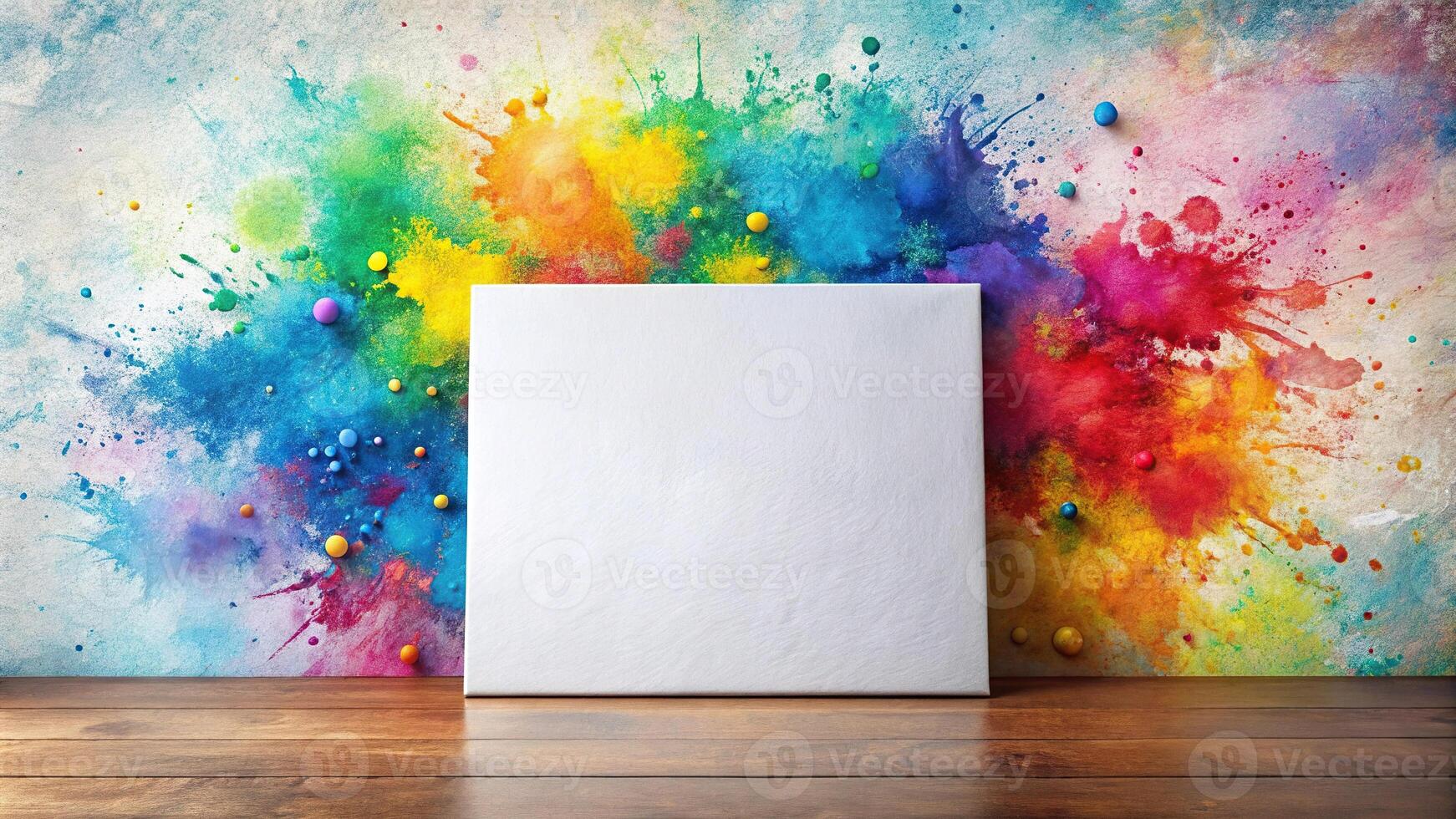 Abstract watercolor background on white canvas photo
