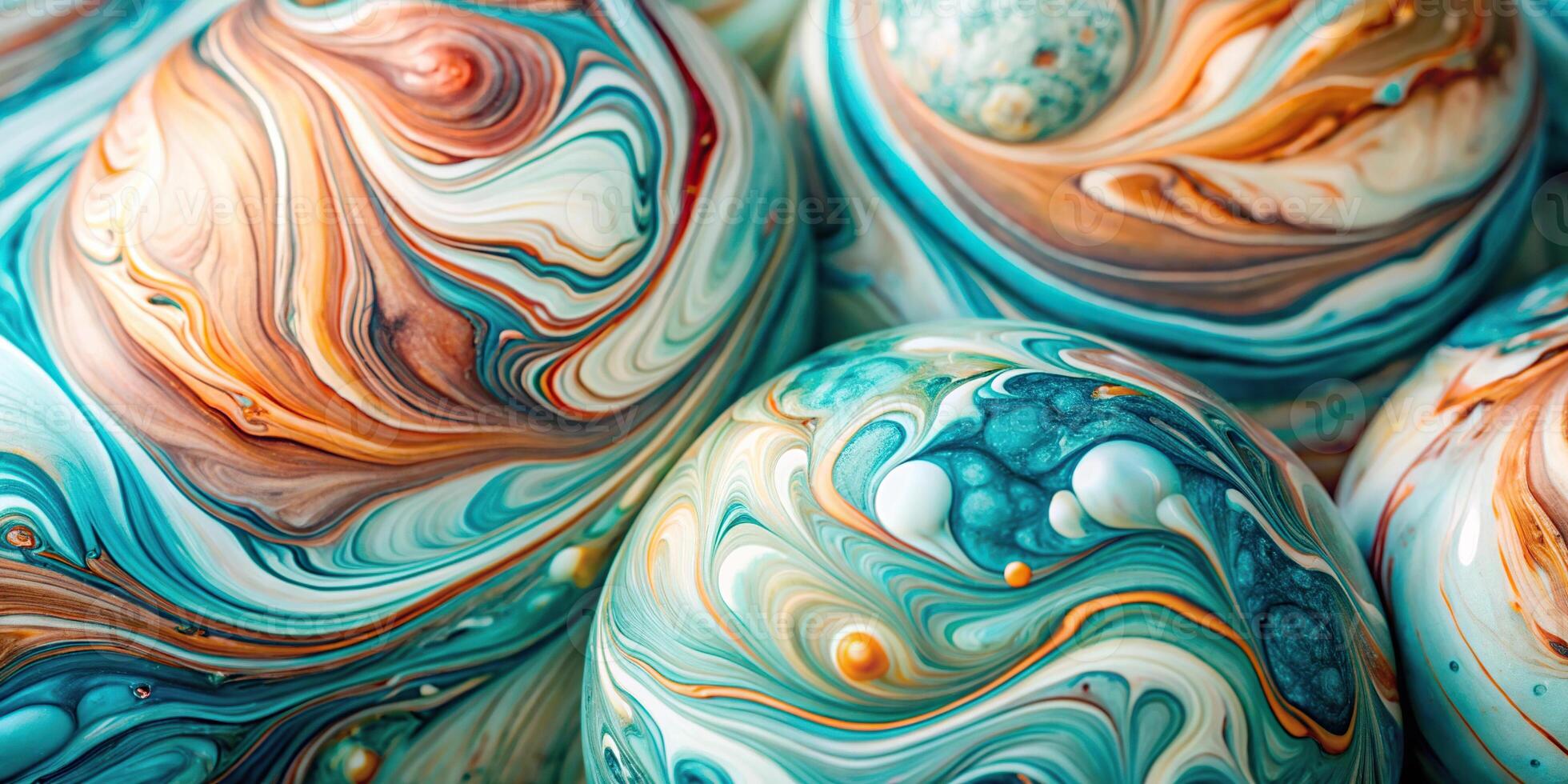 Abstract translucent marble ink patterns on a unique background photo