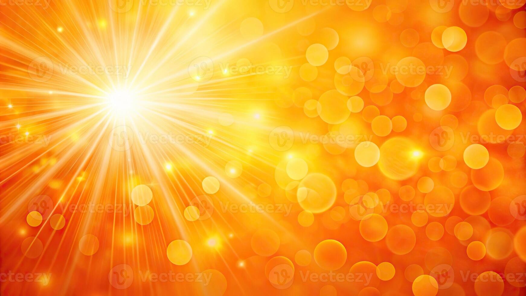 abstract orange background with sun and bokeh photo