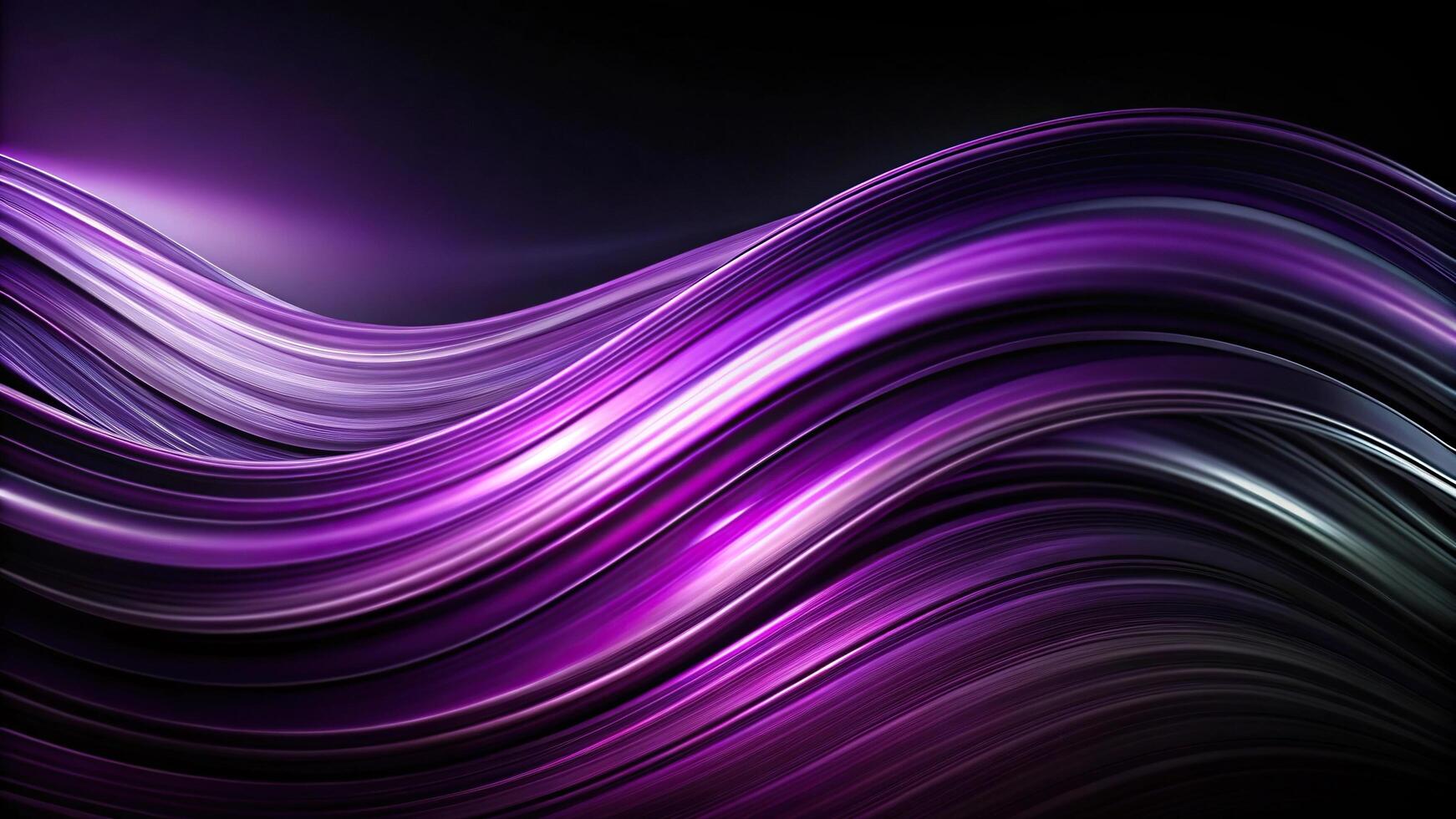 Abstract painting of a black and purple wave with leading lines photo