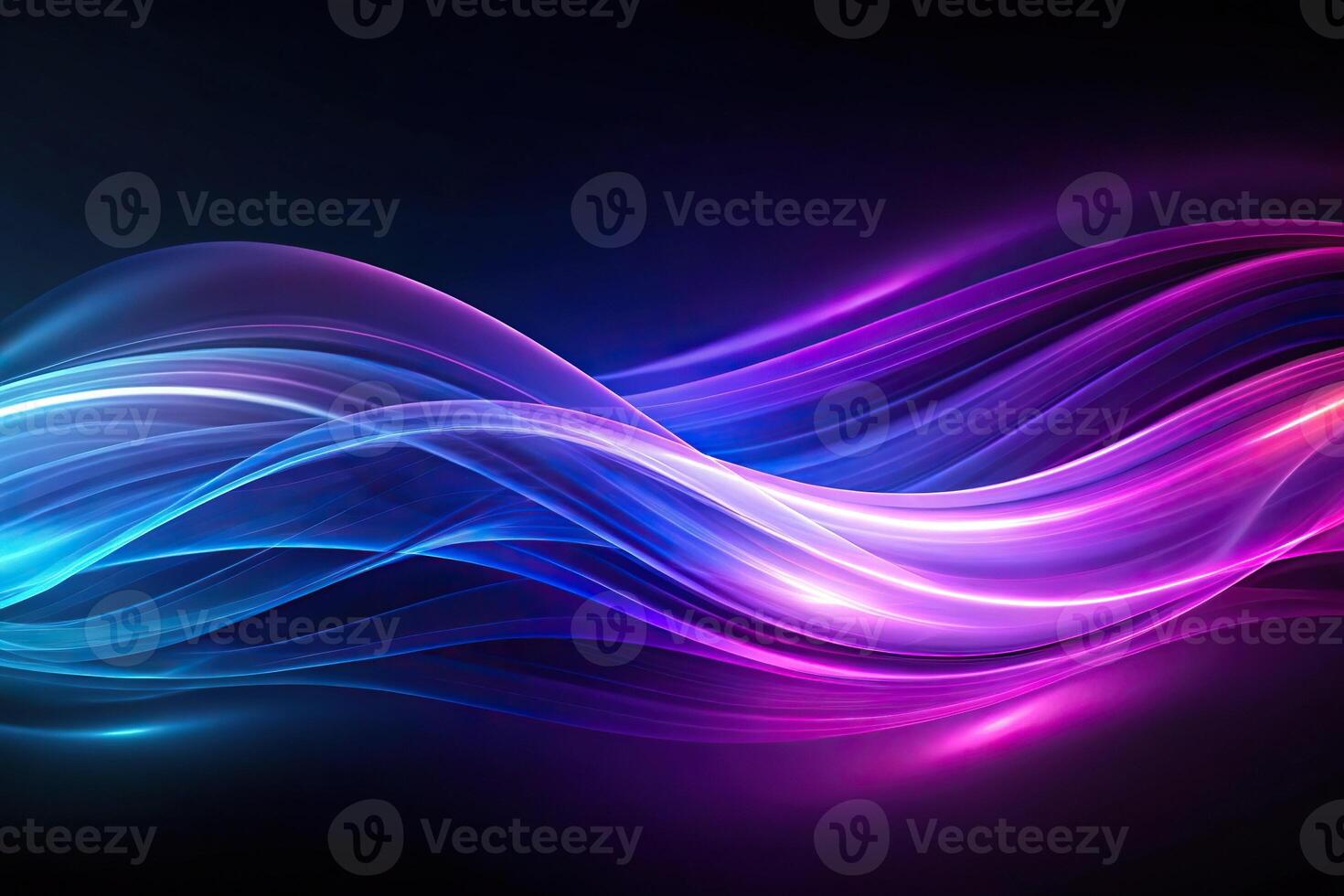 Abstract purple blue wavy background flowing in the dark macro photo