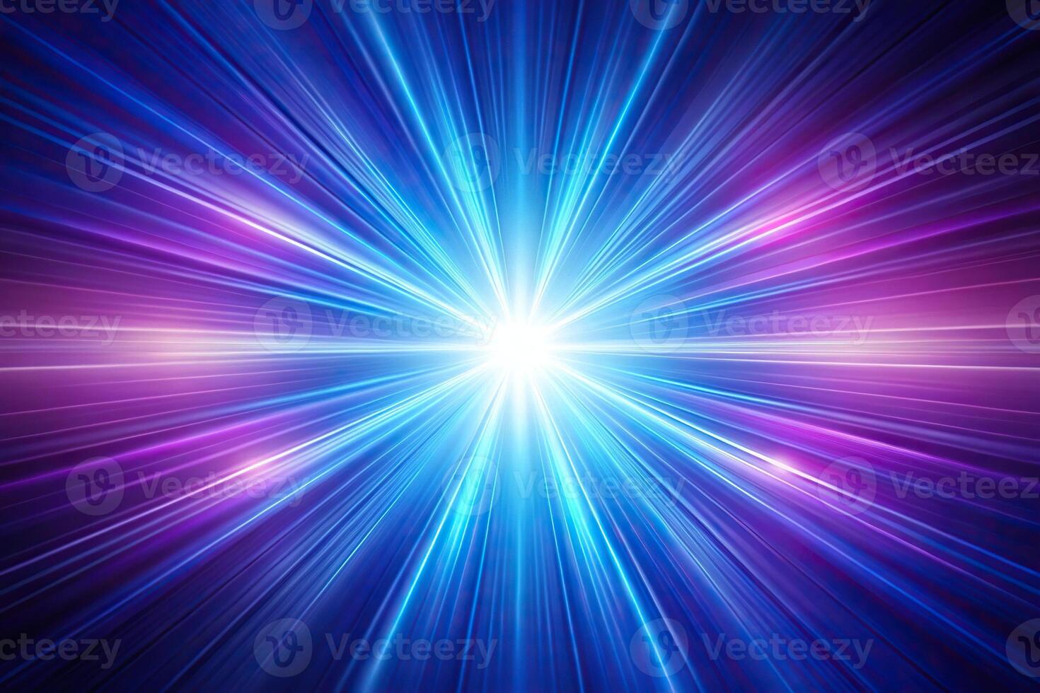 Abstract purple and blue light burst in front of a blue back Silhouette photo