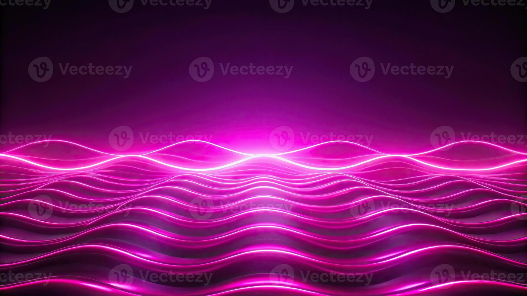 Abstract pink neon background with waves photo