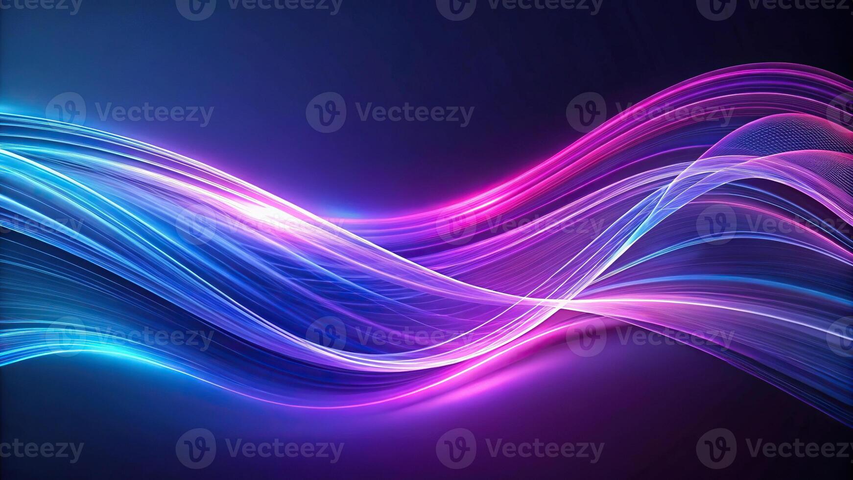 Abstract purple blue wave background flowing in cyberspace Reflected photo