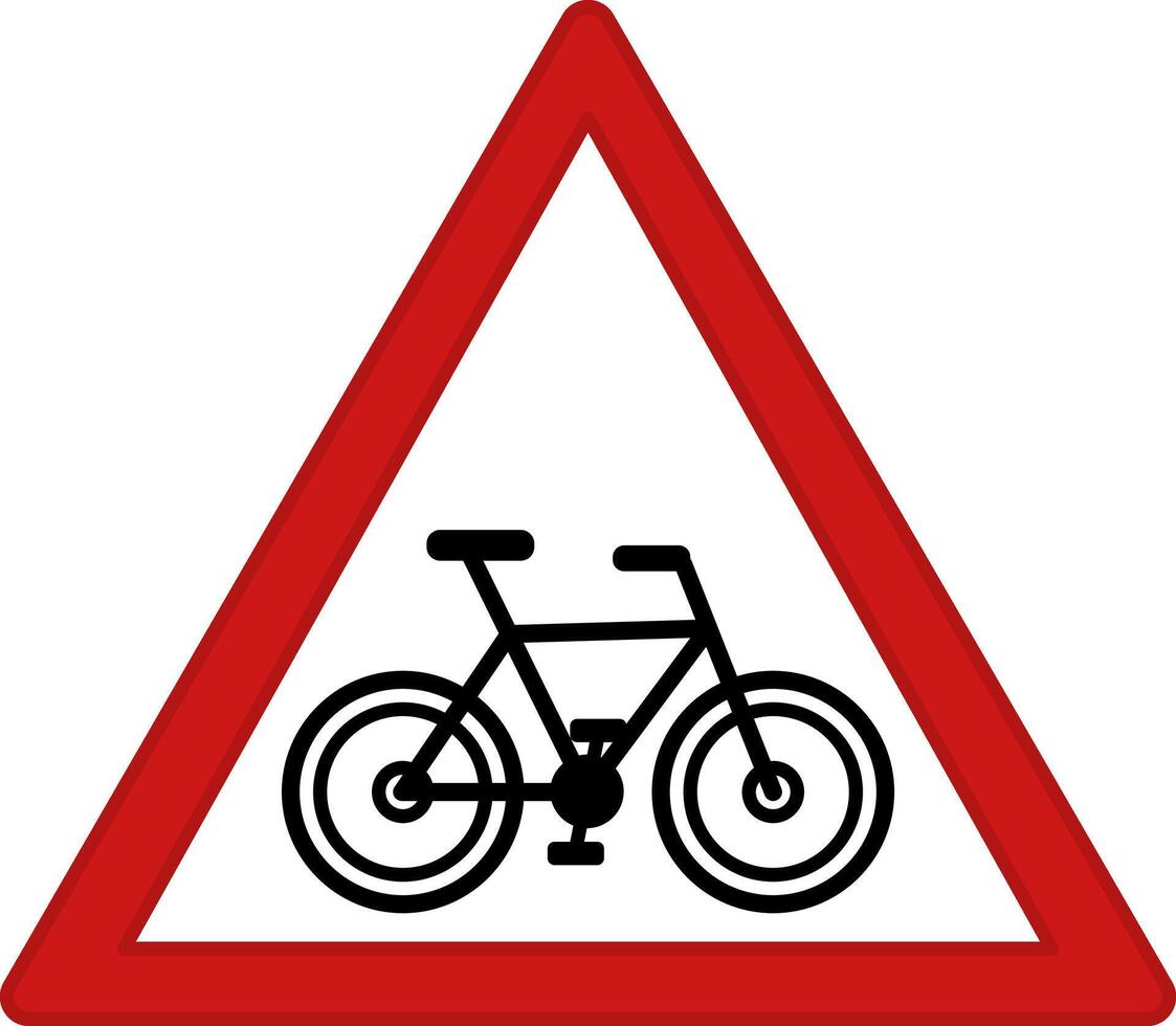 Red Sign Bicycle Parking. Warning Road Sign vector