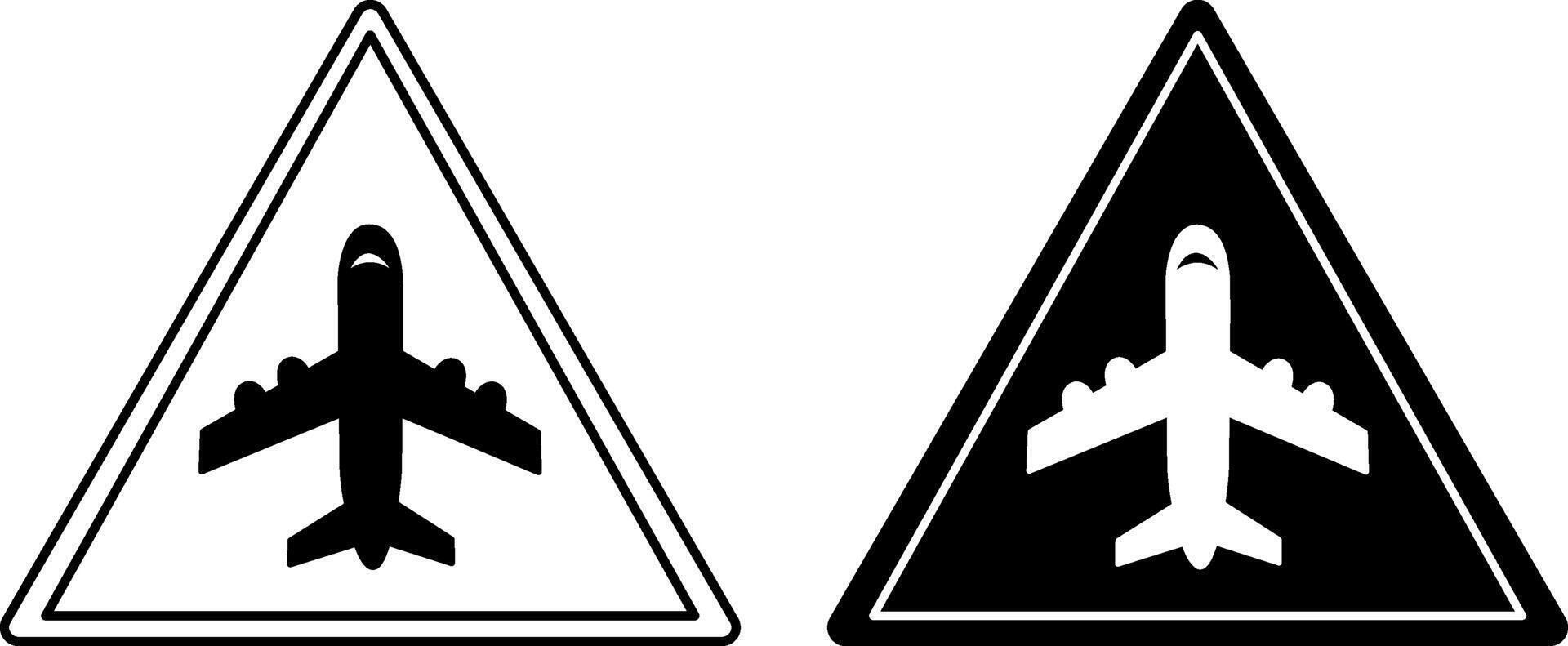 Signs Airport Area. Road Sign. Airplane Taking Off. vector