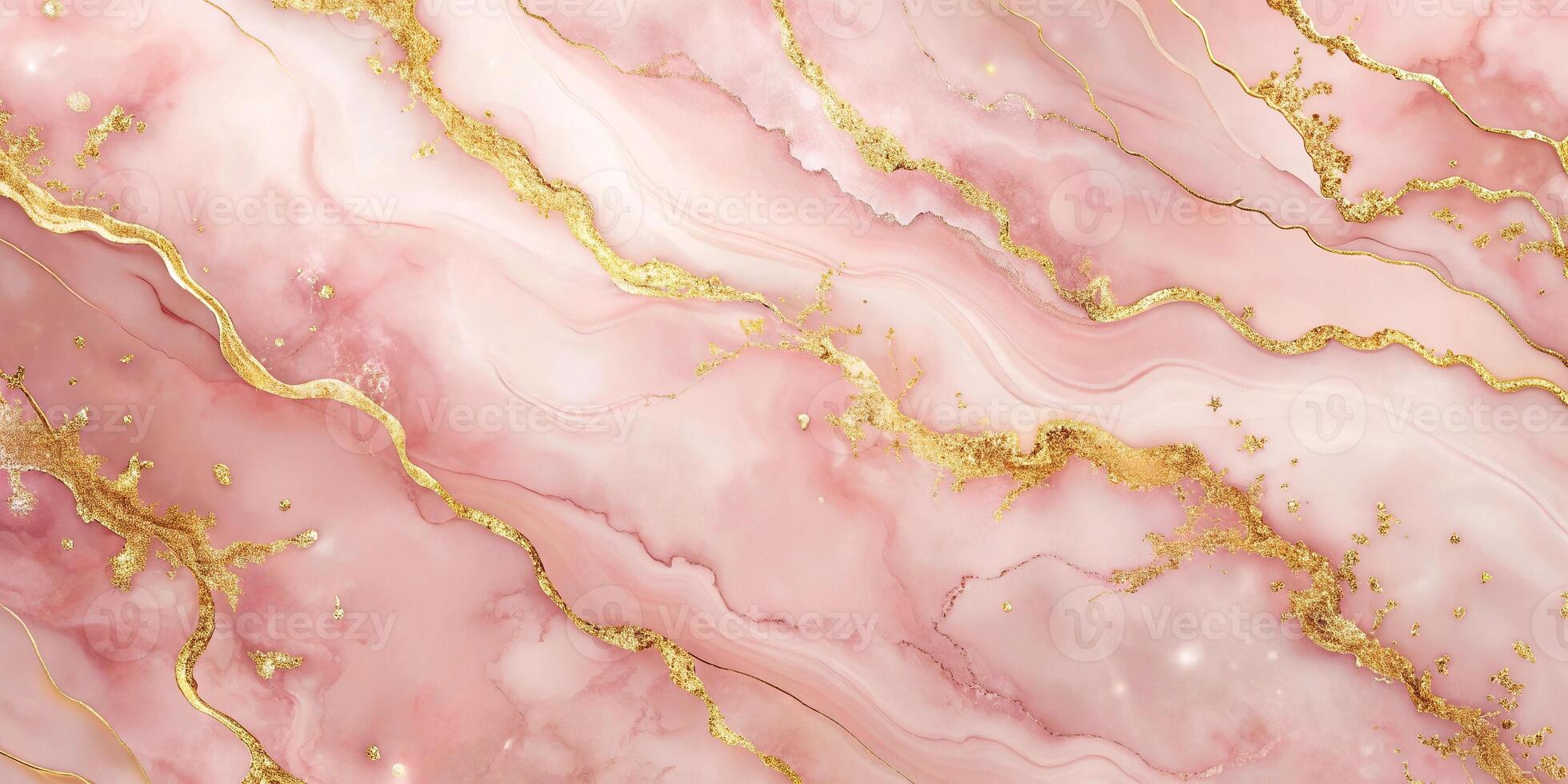 Abstract pink marble texture with gold splashes rose luxury background leading lines photo