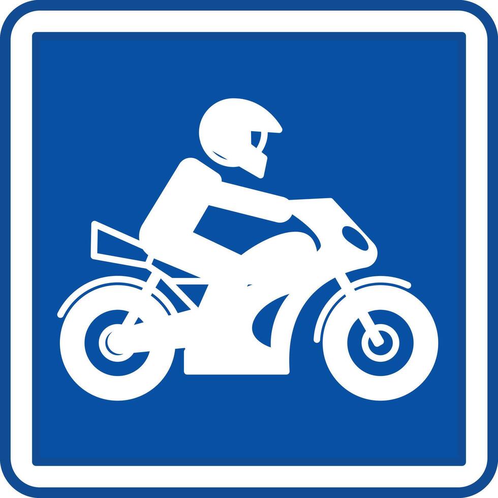 Blue Sign Motorcycles Allowed. Square Road Signs. vector