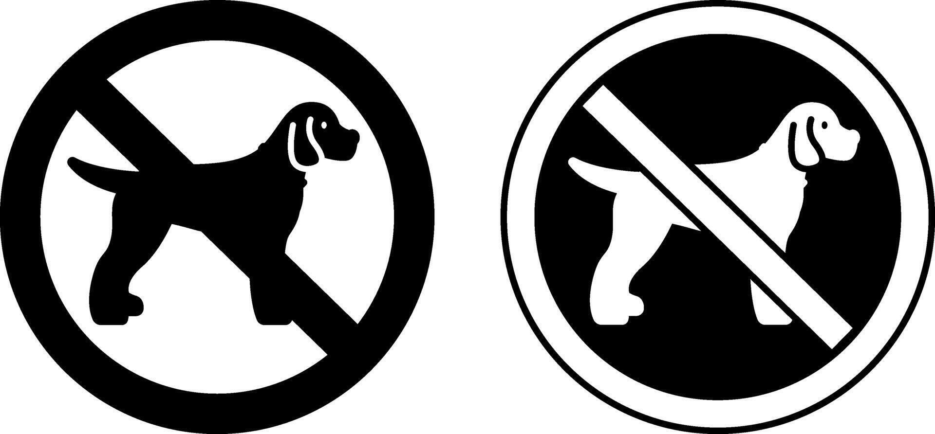 Signs Dog Walking Is Prohibited. Prohibitory Road Signs. vector