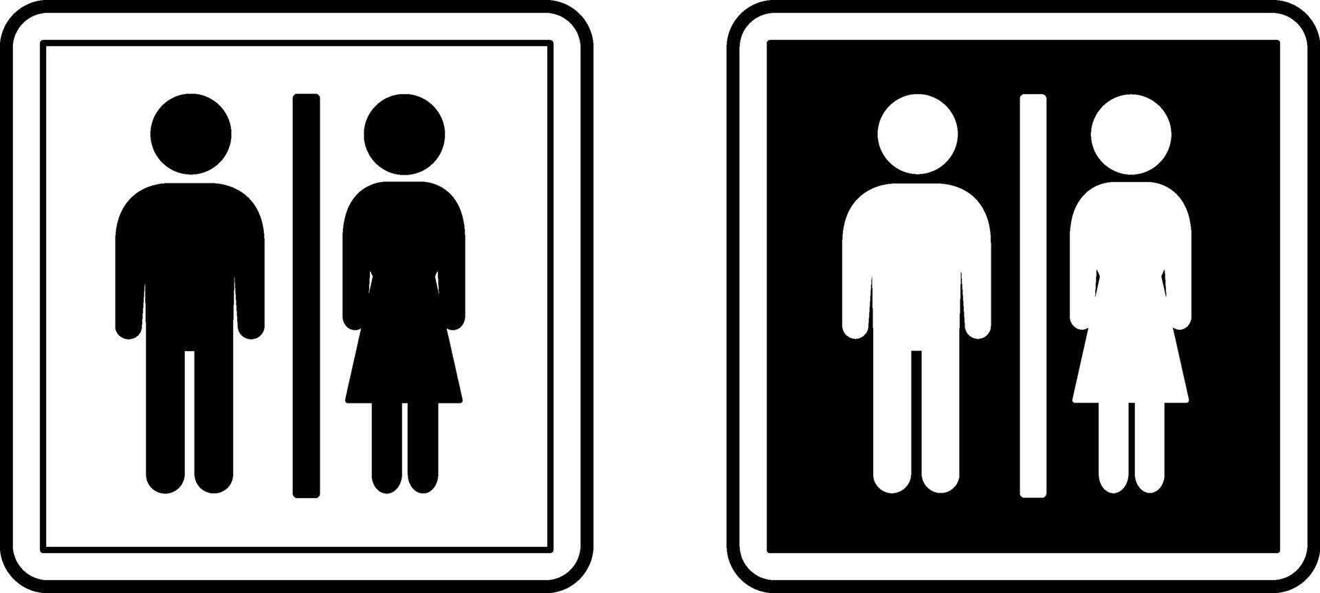 Lavatory Signs. Square Road Signs. Male and Female Toilet. vector