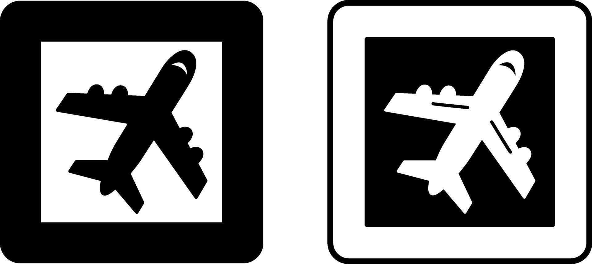 Signs Airport. Square Road Signs. Warning of Nearby Airport. vector