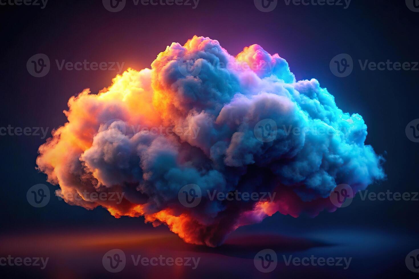 Abstract neon light cloud photo
