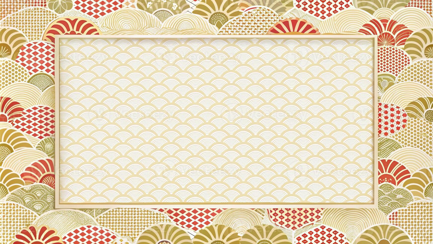 Abstract modern frame pattern with Japanese washi paper texture photo