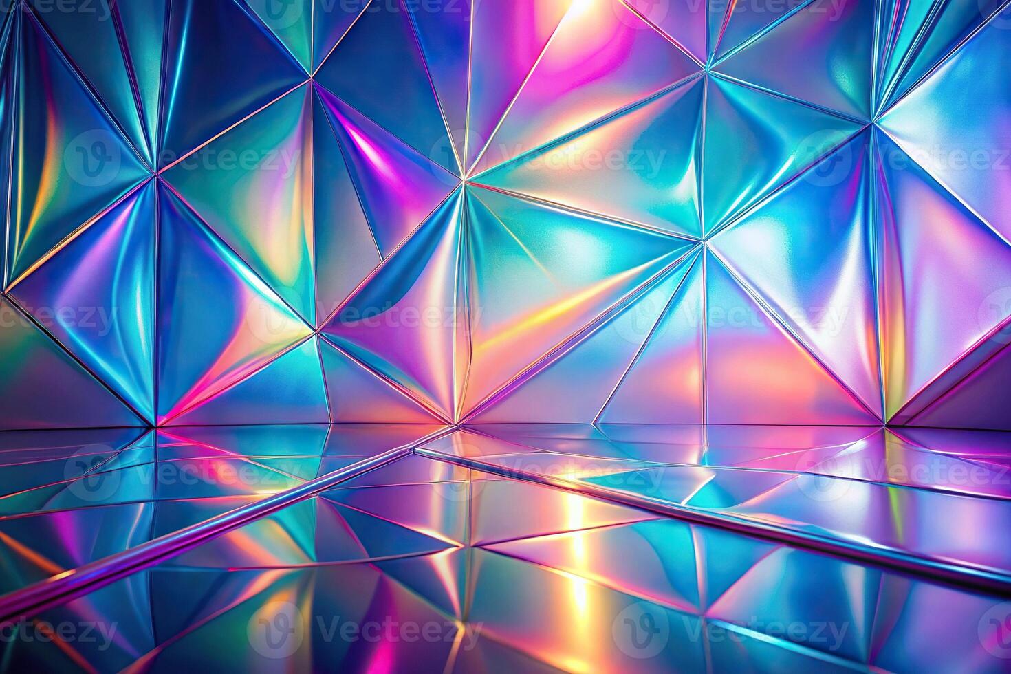 Abstract holographic background with minimalist and stylish design, featuring futuristic textures at a tilted angle photo