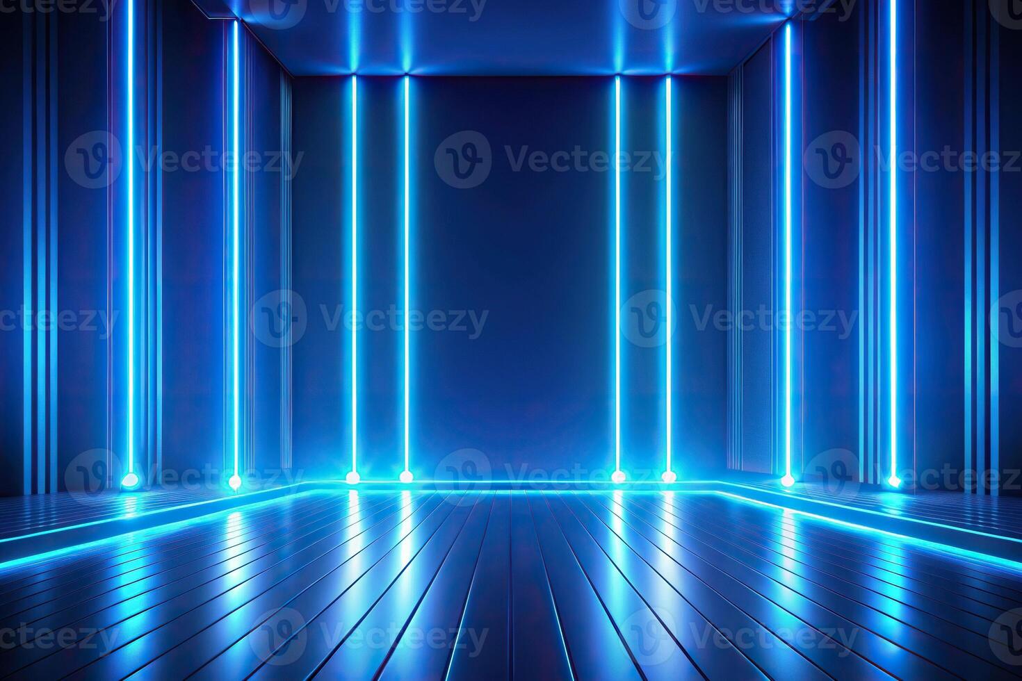 Abstract neon lights in forced perspective photo