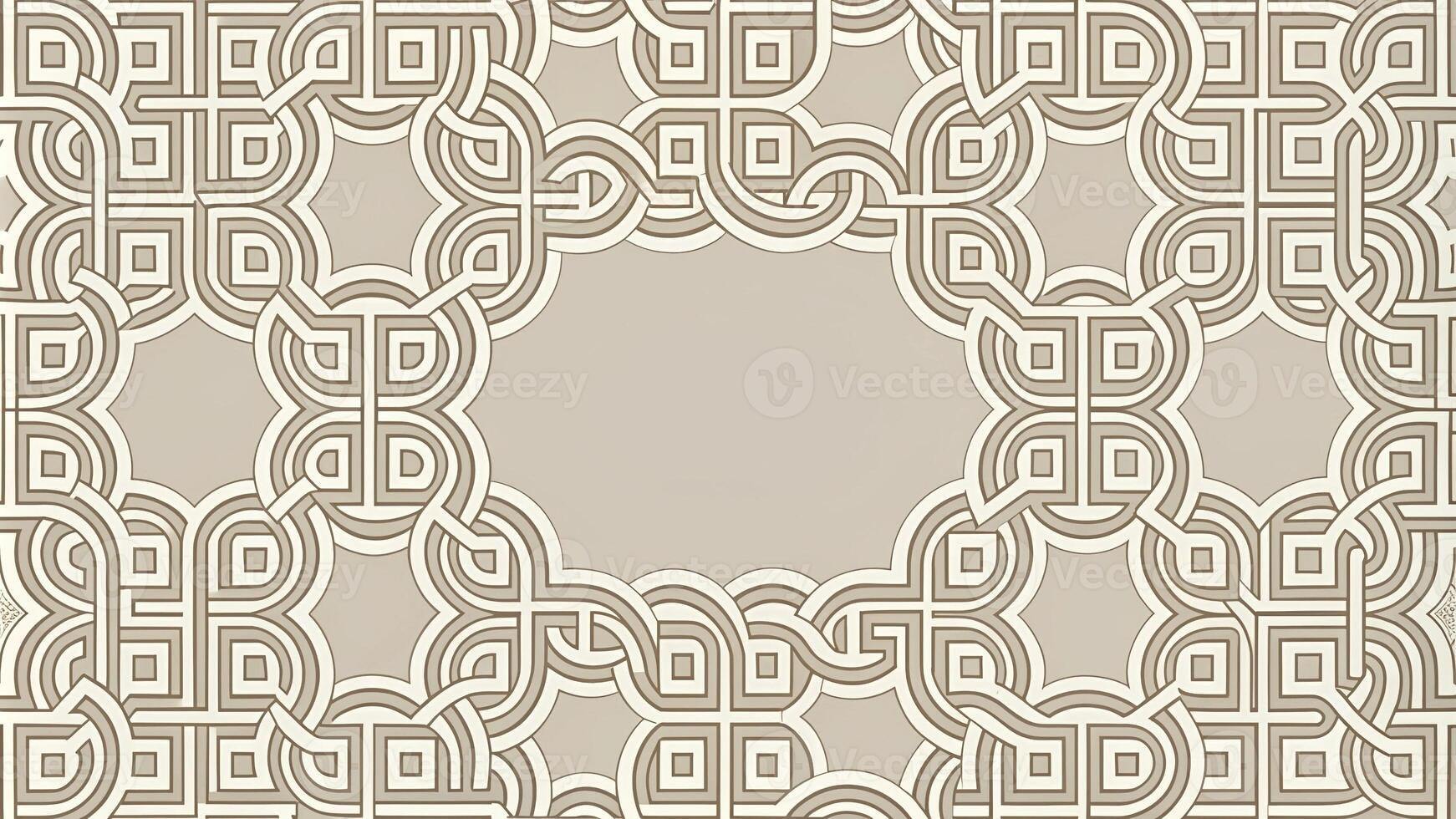 Abstract interlocking circles and squares in monochromatic color scheme for modern effect photo