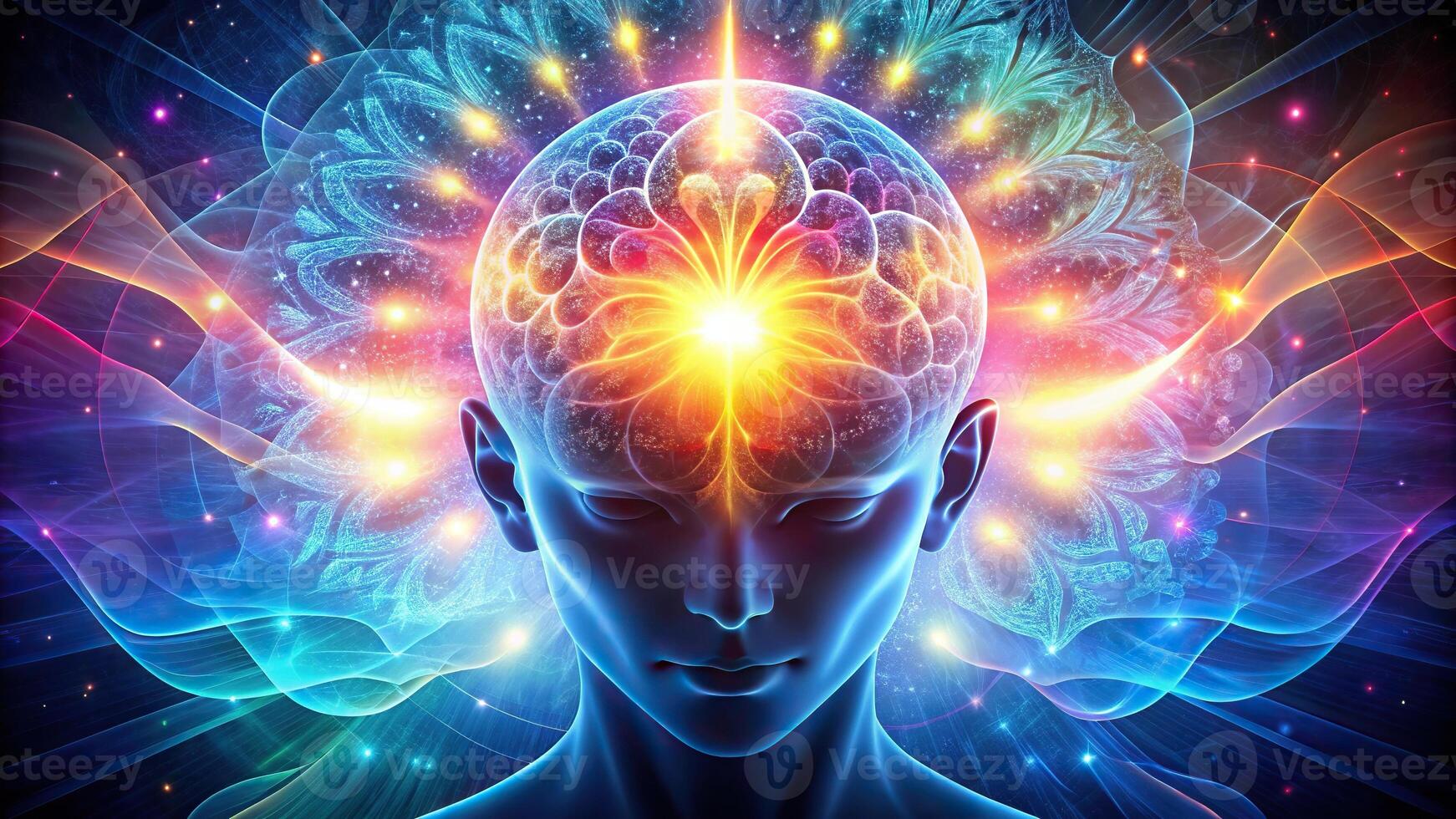 Abstract image depicting the duality of conscious and unconscious thoughts and feelings photo