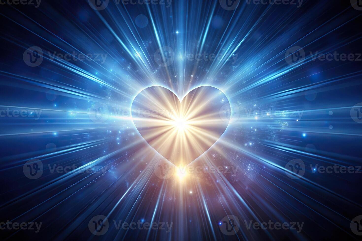 Abstract light radiating loving energy in darkness photo