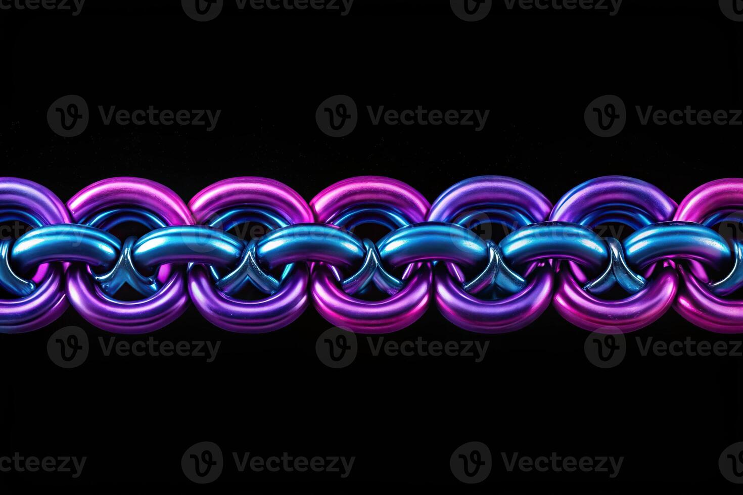 Abstract background of purple and blue chains on black backdrop, Worm's Eye View photo