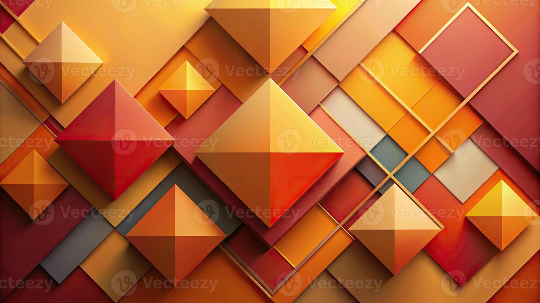 Abstract geometric shapes in warm colors photo