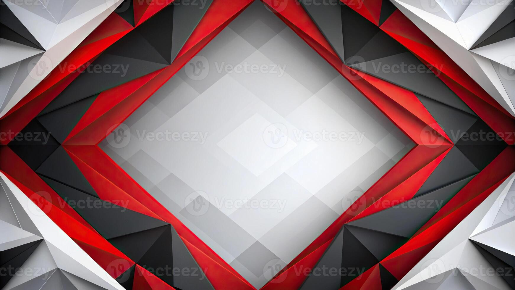 Abstract geometric presentation of white, red, and black design from high angle view photo
