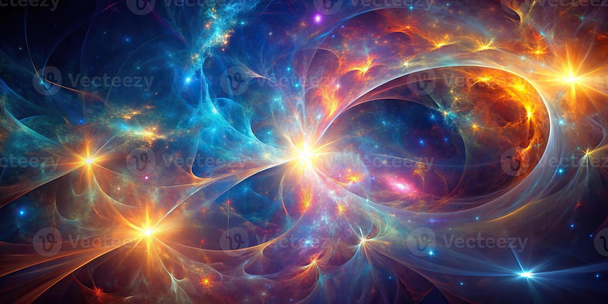 Abstract fractal nebula design with asymmetrical lighting photo