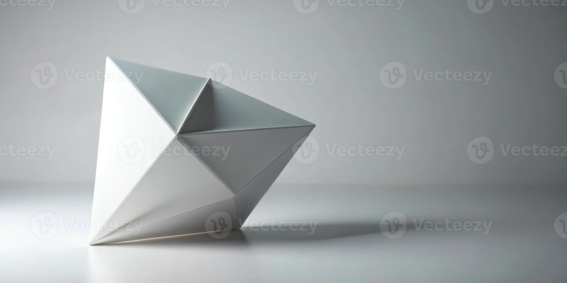 Abstract geometric form with a tilted angle on a white background photo