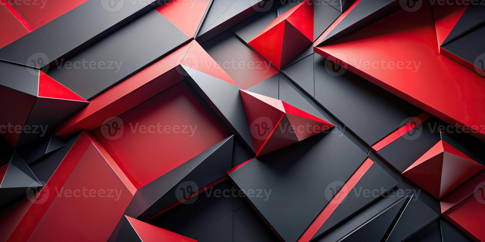 Abstract geometric composition with tilted angle, red and black photo