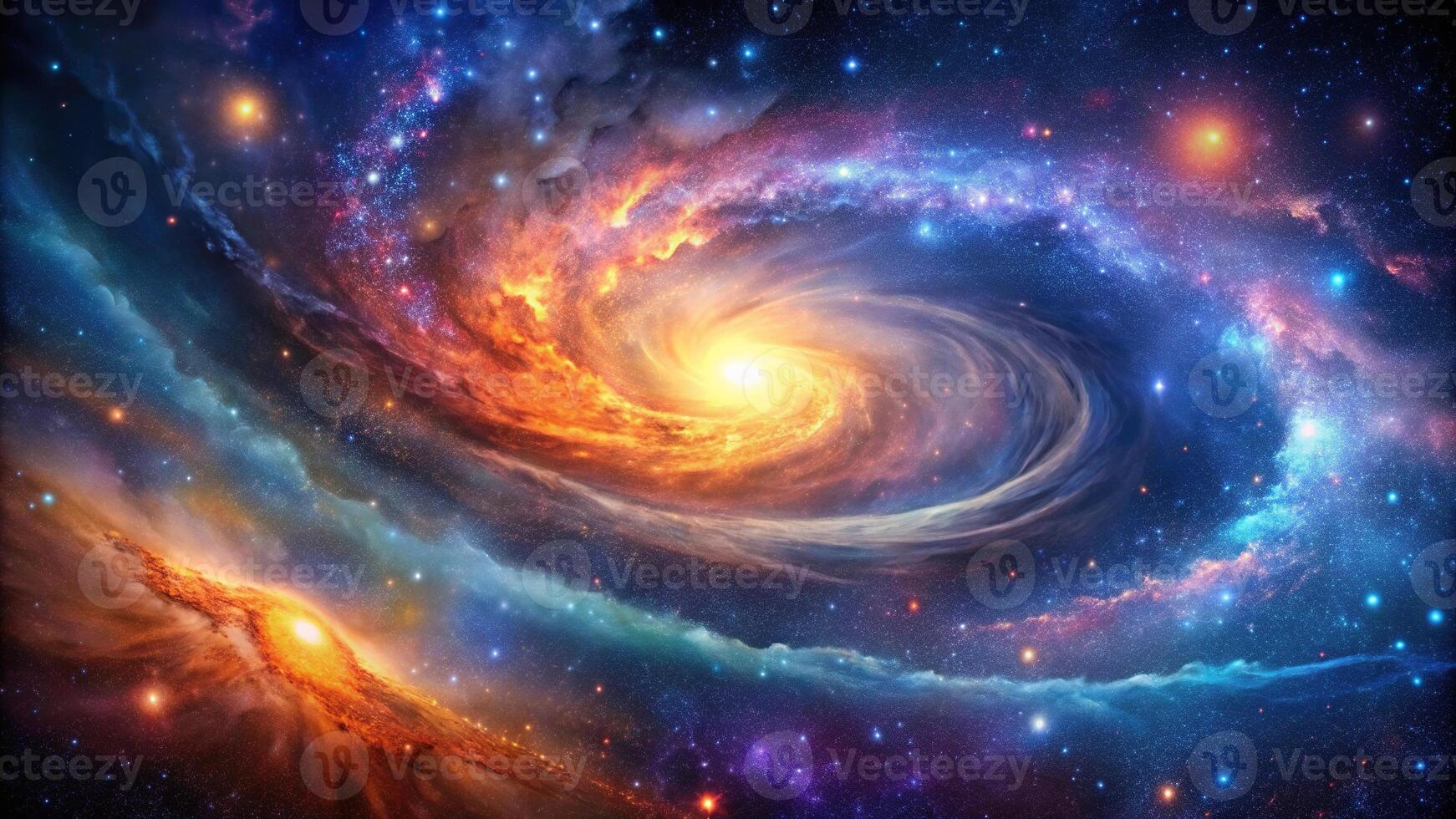 Abstract galaxy background with swirling stars and nebulae photo