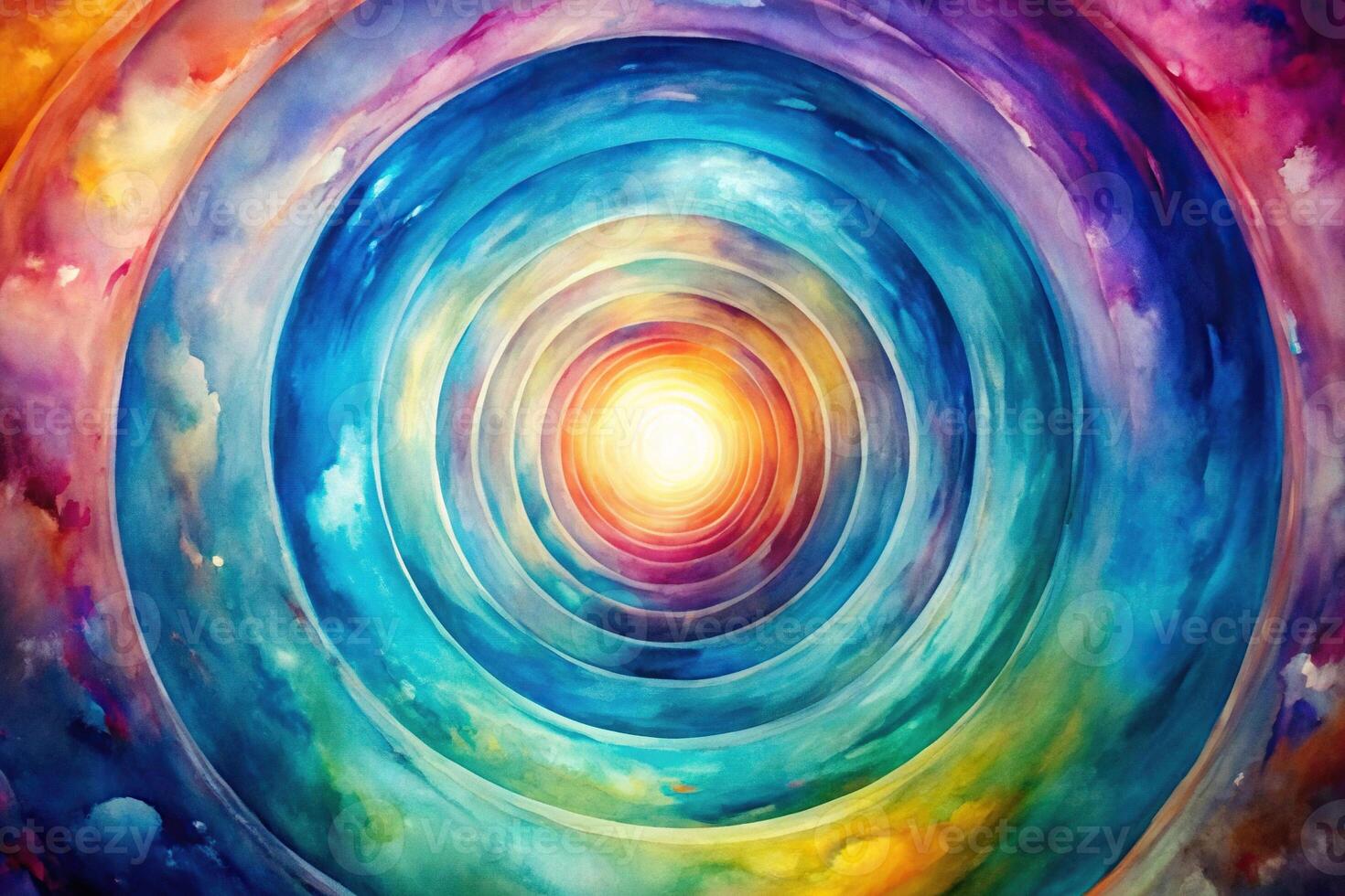 abstract futuristic watercolor circle art background with soft gradient effects photo