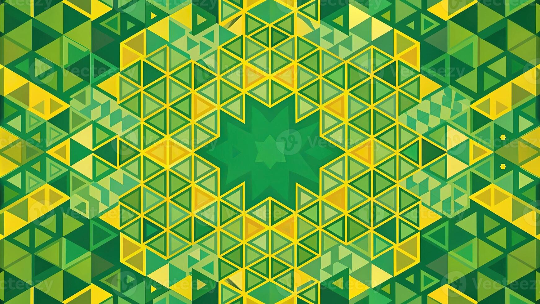 Abstract geometric pattern in green and yellow photo