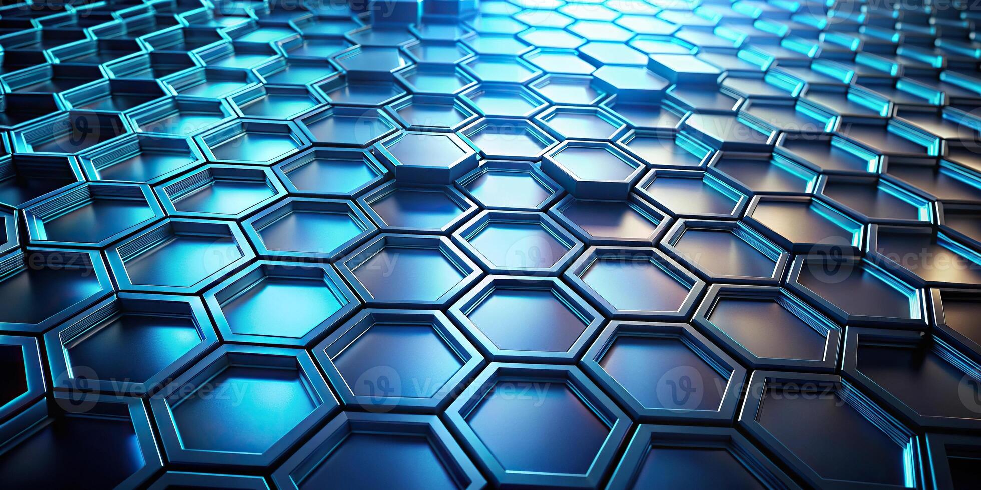 Abstract geometric background with futuristic hexagons photo