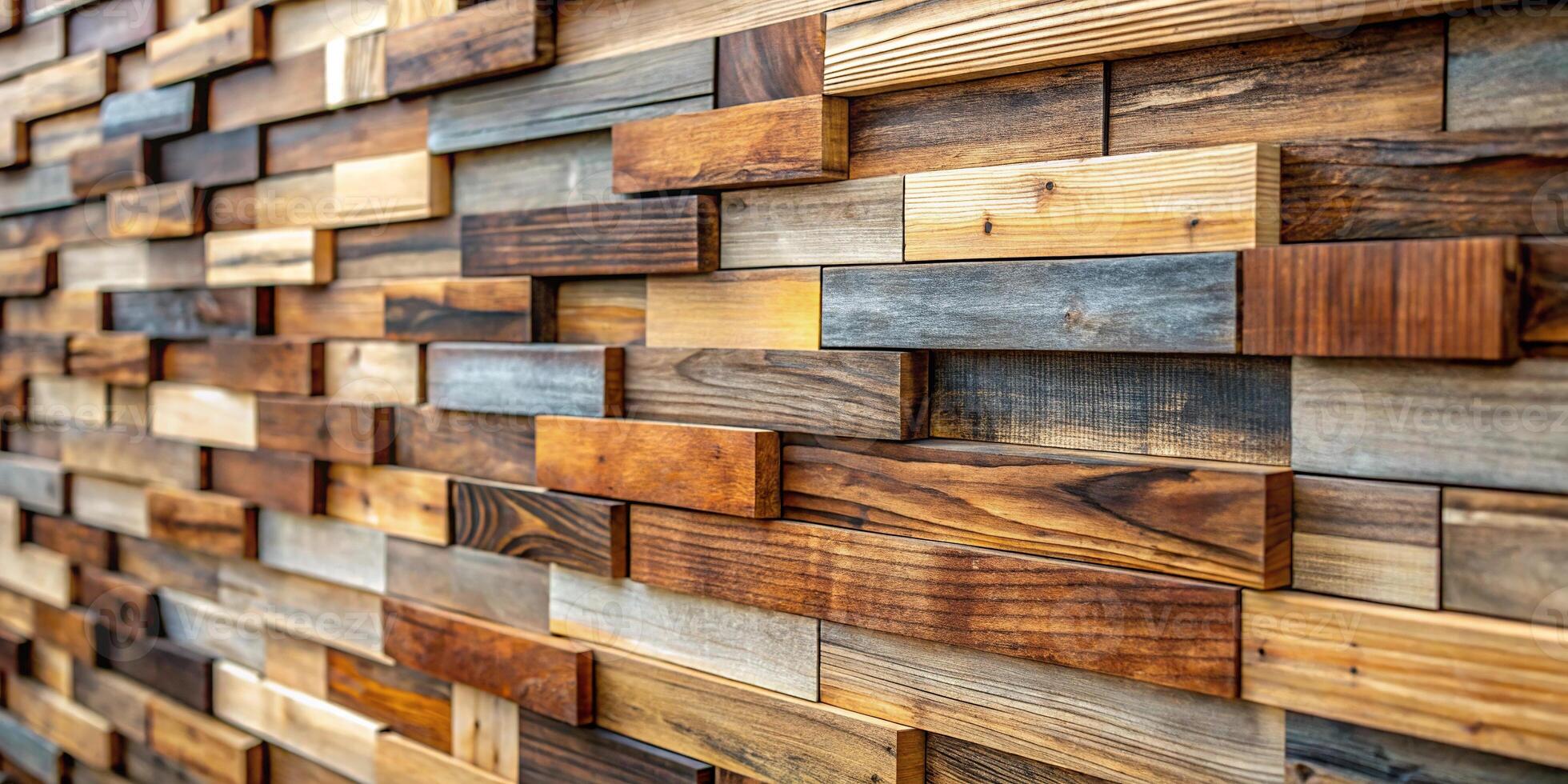 Abstract geometric pattern of reclaimed wood wall paneling texture photo