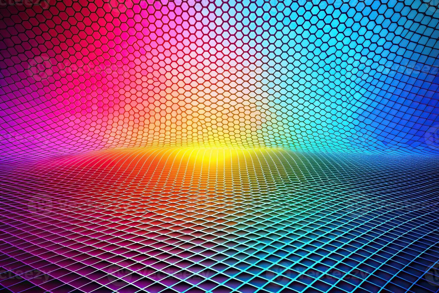 Abstract geometric background with forced perspective illusion photo