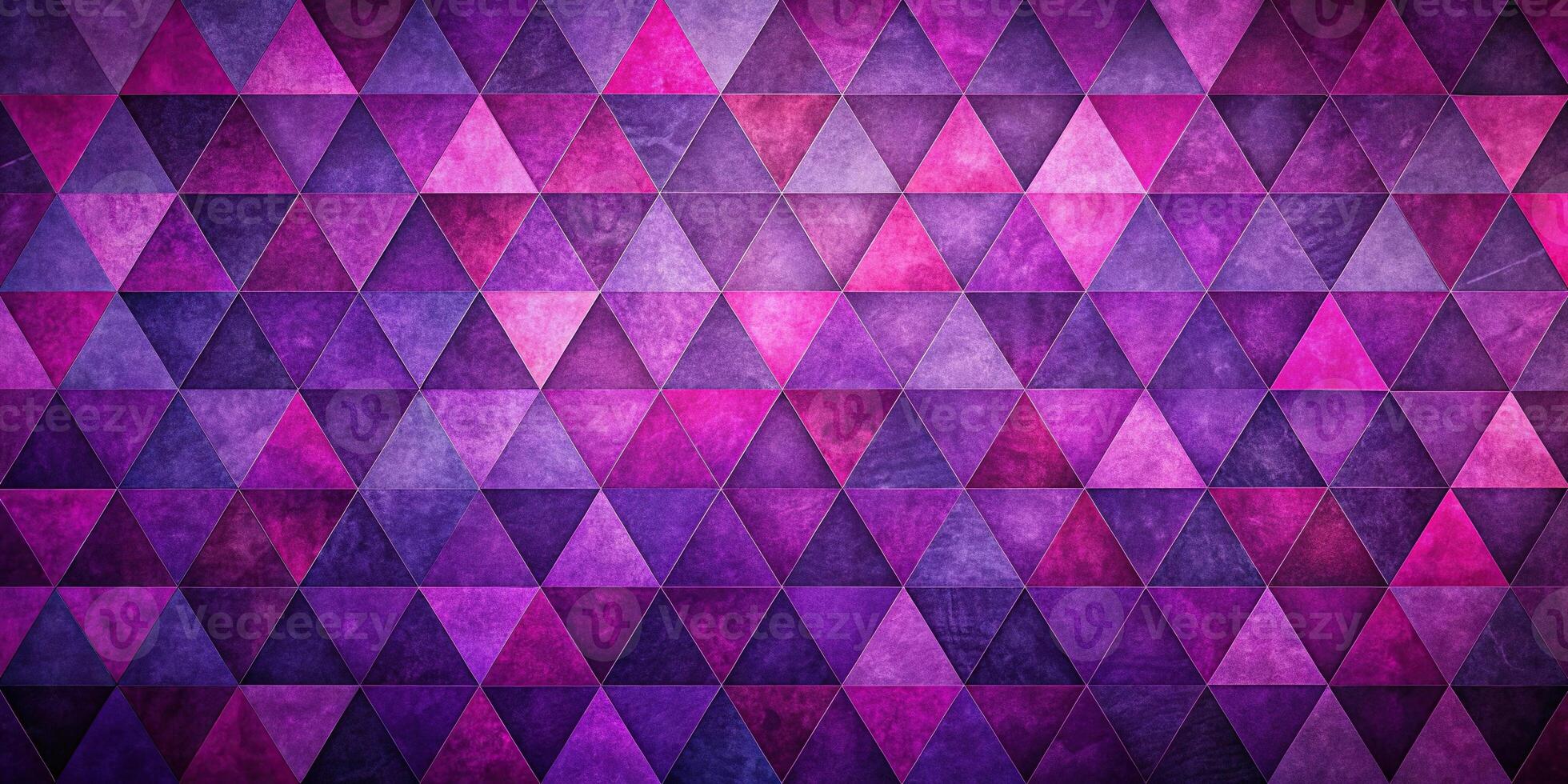 Abstract geometric triangles in shades of purple and pink with a textured background photo