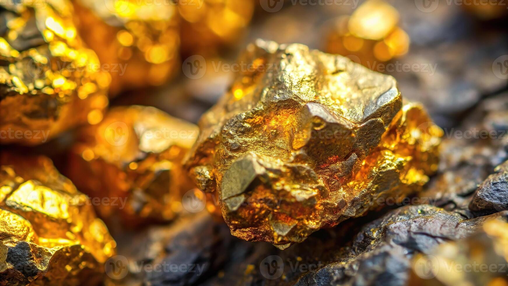 Abstract golden gray ore mineral texture background photo